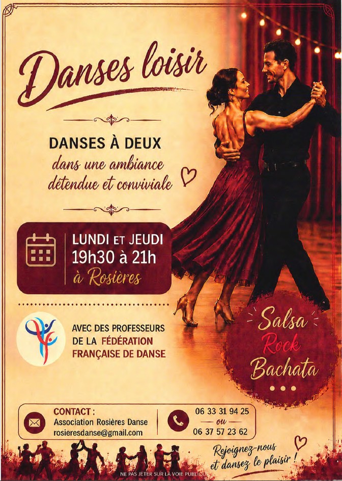 Rosières danse rentrée 2026